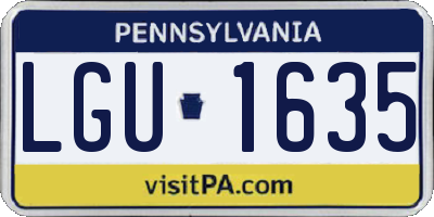 PA license plate LGU1635
