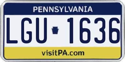 PA license plate LGU1636