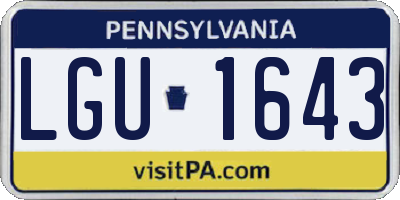 PA license plate LGU1643
