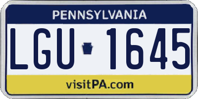 PA license plate LGU1645