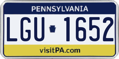 PA license plate LGU1652