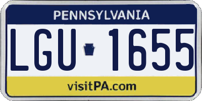 PA license plate LGU1655