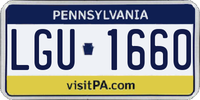PA license plate LGU1660