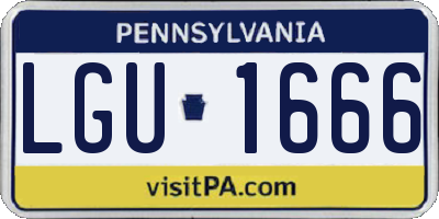 PA license plate LGU1666