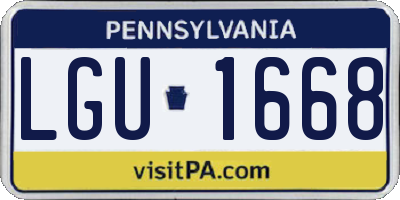 PA license plate LGU1668