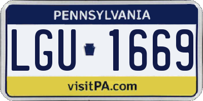 PA license plate LGU1669