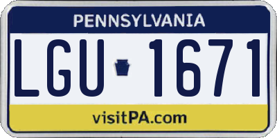 PA license plate LGU1671