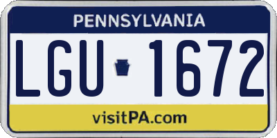PA license plate LGU1672