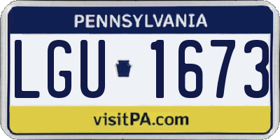 PA license plate LGU1673