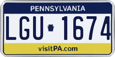 PA license plate LGU1674