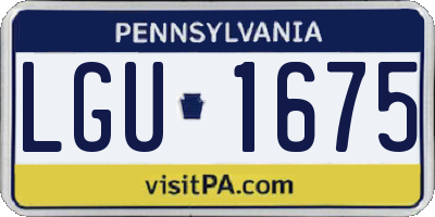 PA license plate LGU1675