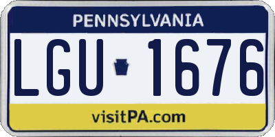 PA license plate LGU1676