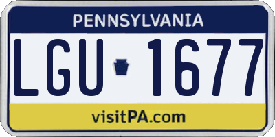 PA license plate LGU1677