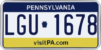 PA license plate LGU1678