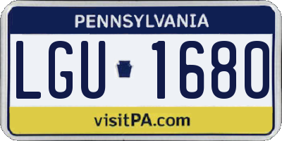 PA license plate LGU1680