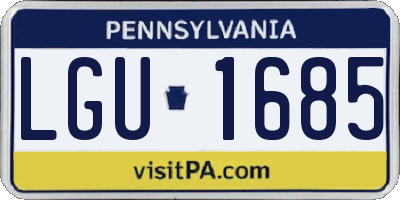 PA license plate LGU1685