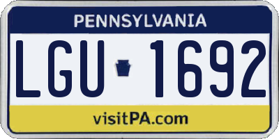 PA license plate LGU1692