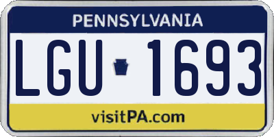 PA license plate LGU1693