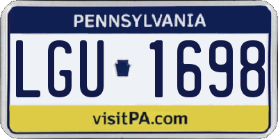 PA license plate LGU1698