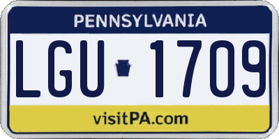 PA license plate LGU1709