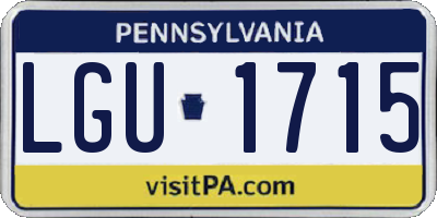 PA license plate LGU1715