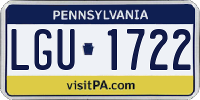 PA license plate LGU1722