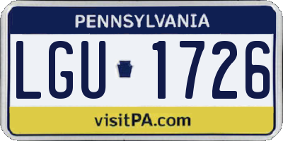 PA license plate LGU1726