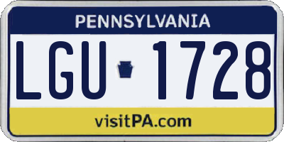 PA license plate LGU1728