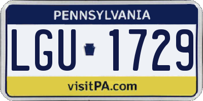 PA license plate LGU1729