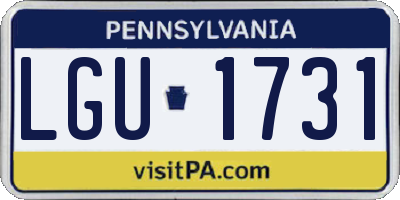 PA license plate LGU1731