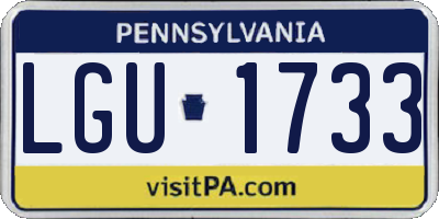 PA license plate LGU1733