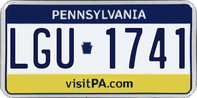 PA license plate LGU1741