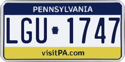 PA license plate LGU1747