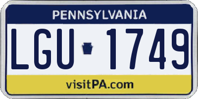 PA license plate LGU1749