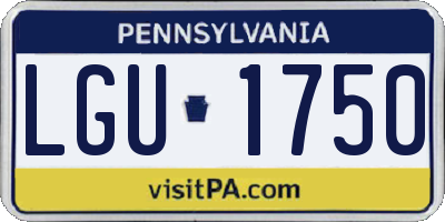 PA license plate LGU1750