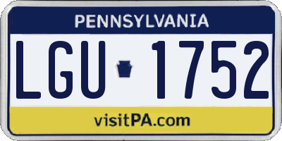 PA license plate LGU1752