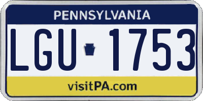 PA license plate LGU1753