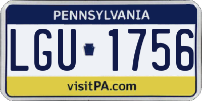 PA license plate LGU1756