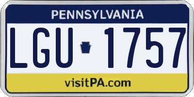 PA license plate LGU1757