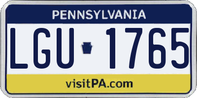 PA license plate LGU1765