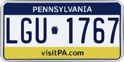 PA license plate LGU1767