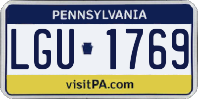 PA license plate LGU1769