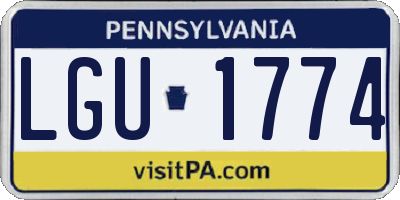 PA license plate LGU1774