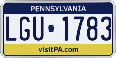 PA license plate LGU1783