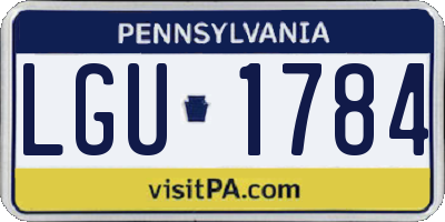 PA license plate LGU1784