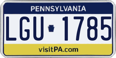 PA license plate LGU1785