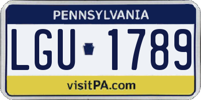 PA license plate LGU1789