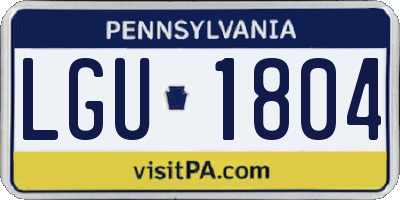 PA license plate LGU1804