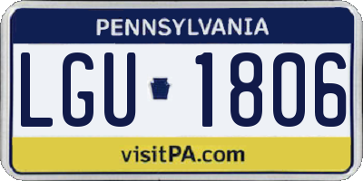 PA license plate LGU1806