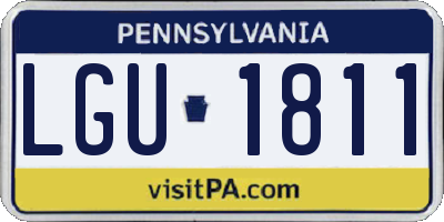 PA license plate LGU1811